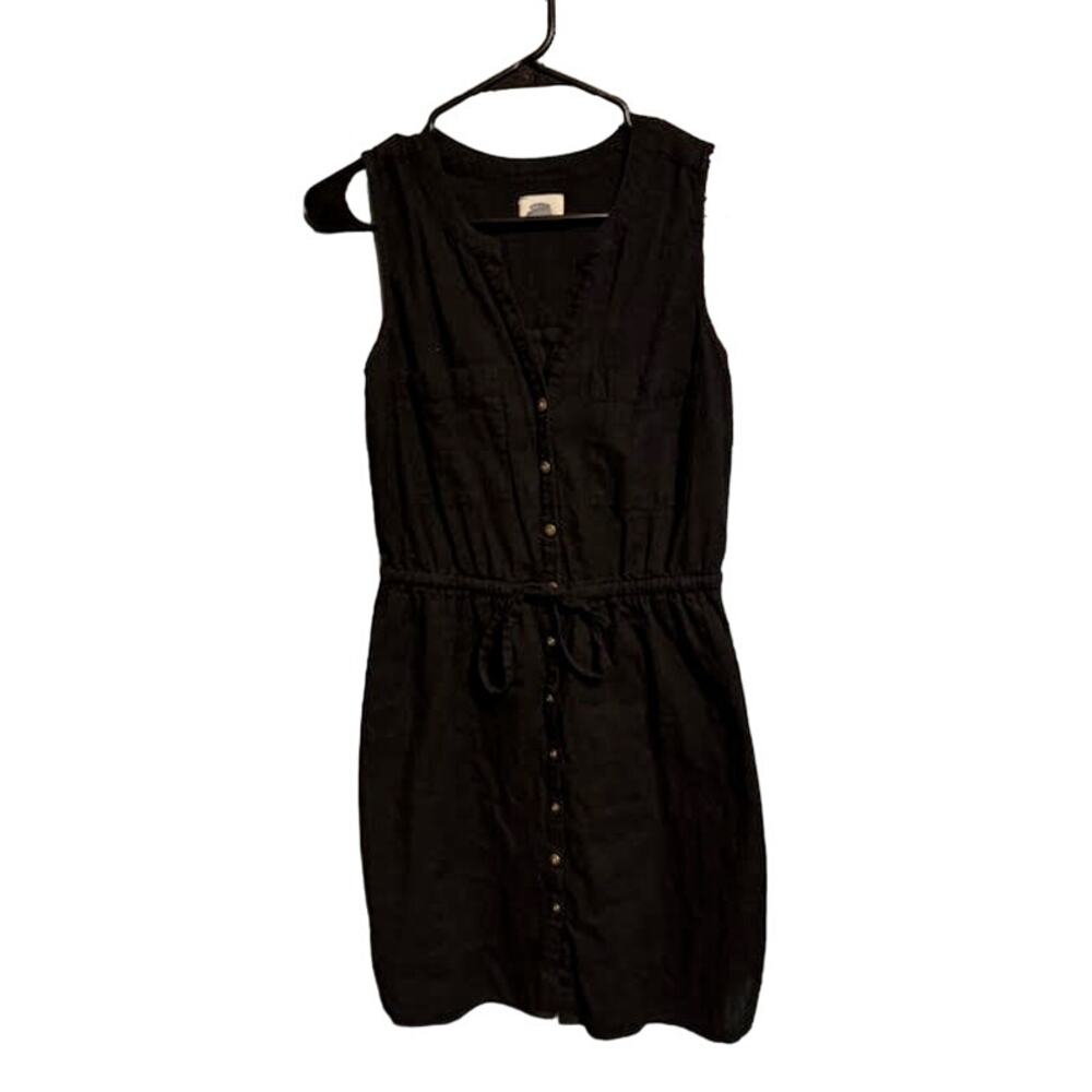 Old Navy Women’s Black Sleeveless Button-Front Sleeveless Dress Small